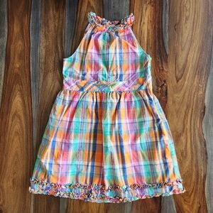 Super Cute Summery American Living Girls Dress Size 10 Ruffles Plaid Lined